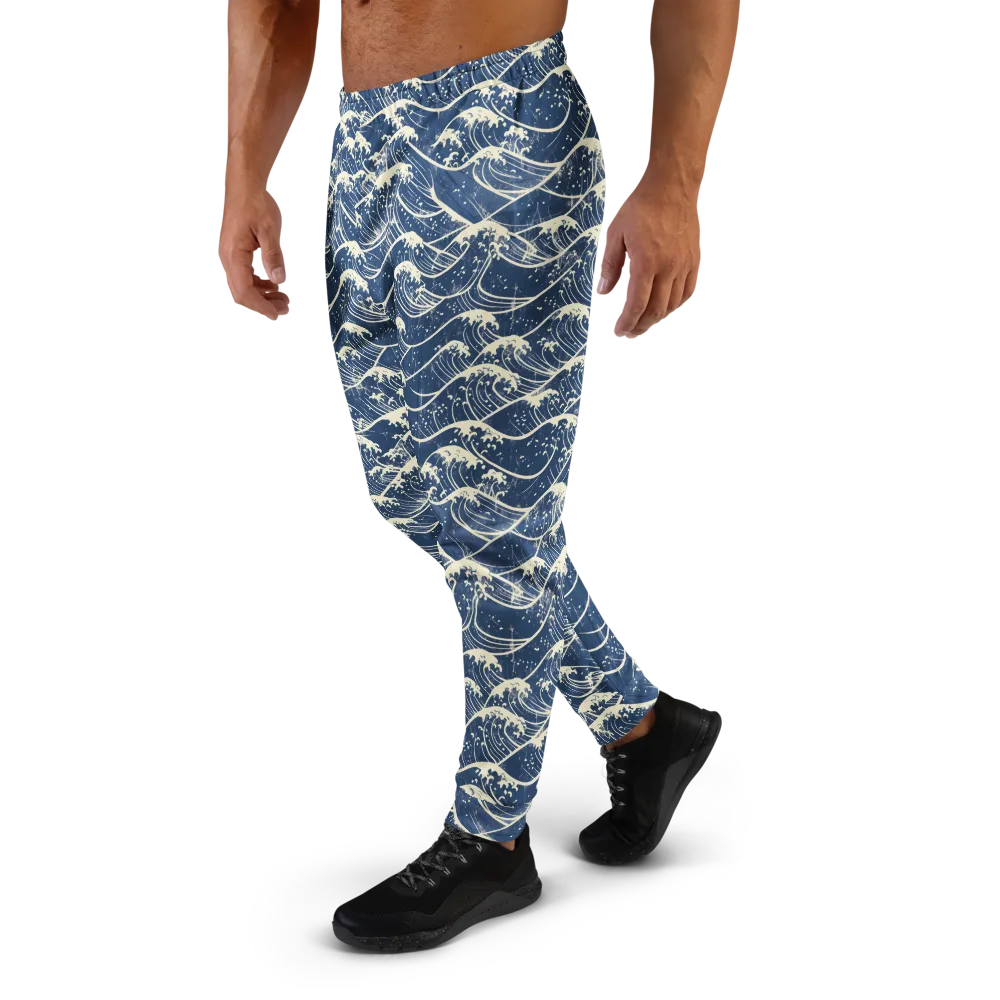 Ukiyo Wave on Men's Joggers — Left