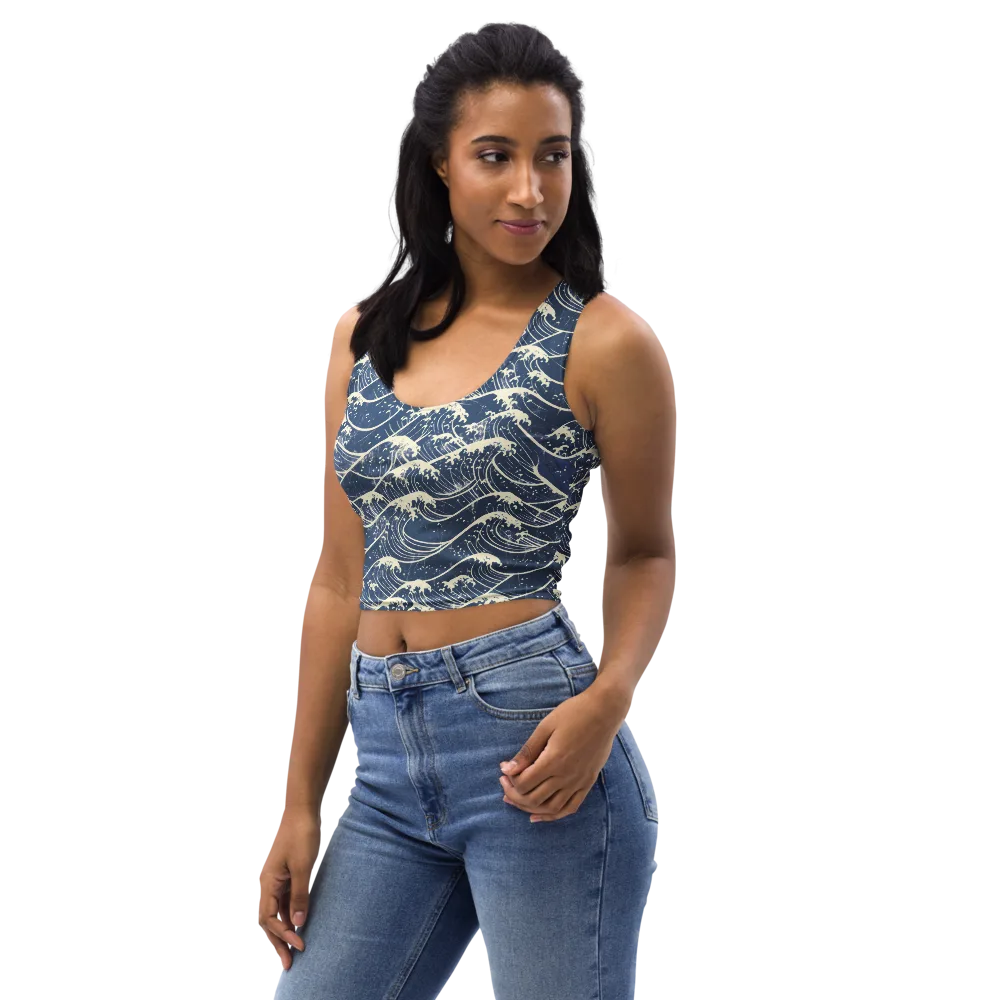 Ukiyo Wave on Crop Top — Left Front