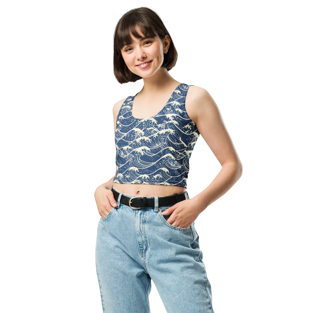 Ukiyo Wave on Crop Top — Front