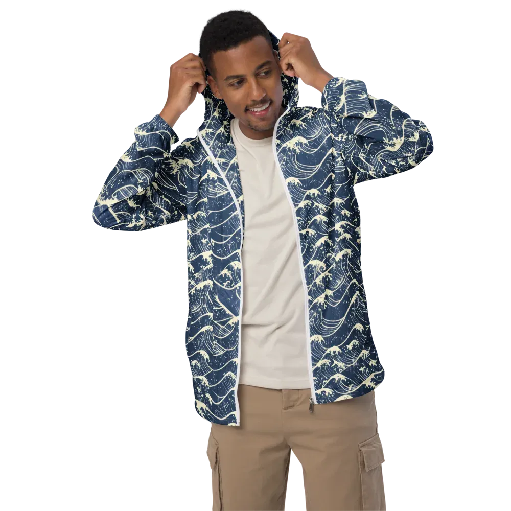 Ukiyo Wave on Men's Windbreaker — Front