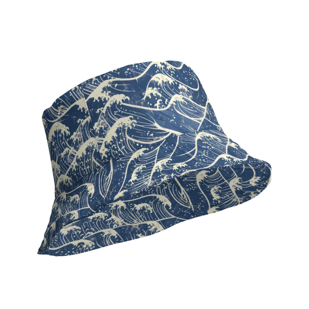 Ukiyo Wave on Reversible Bucket Hat — Product details Outside