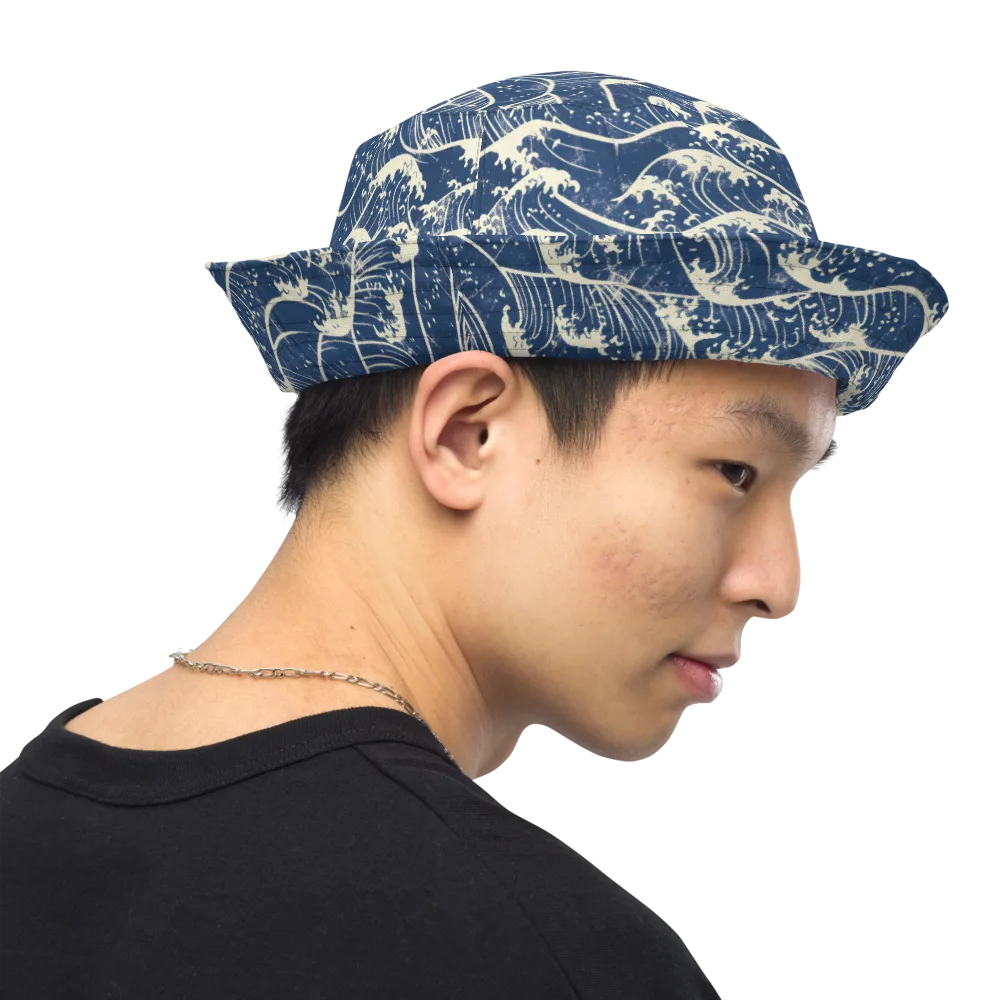 Ukiyo Wave on Reversible Bucket Hat — Right Outside