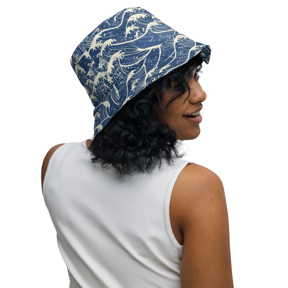 Ukiyo Wave on Reversible Bucket Hat — Right Outside