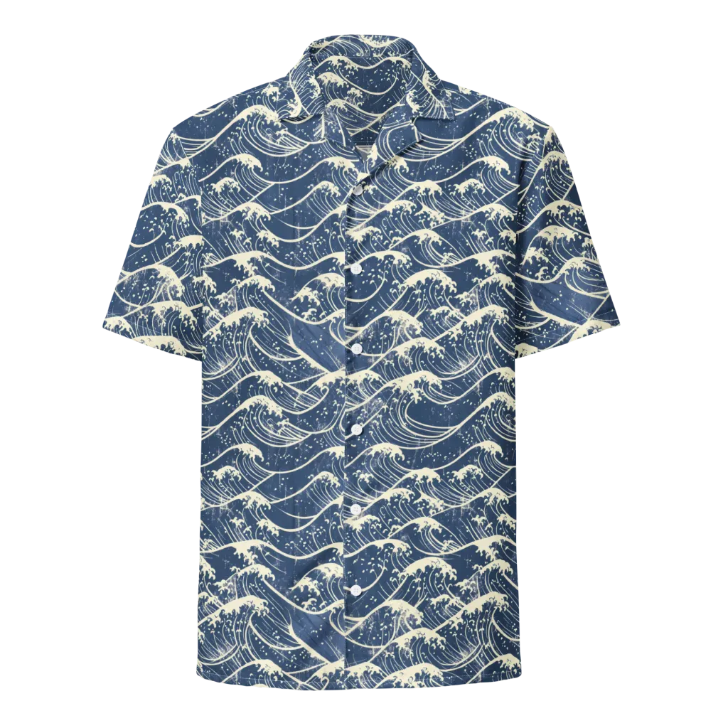 Ukiyo Wave on Button Shirt — Front