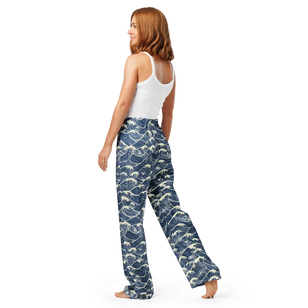 Ukiyo Wave on Women's Pajama Pants — Back