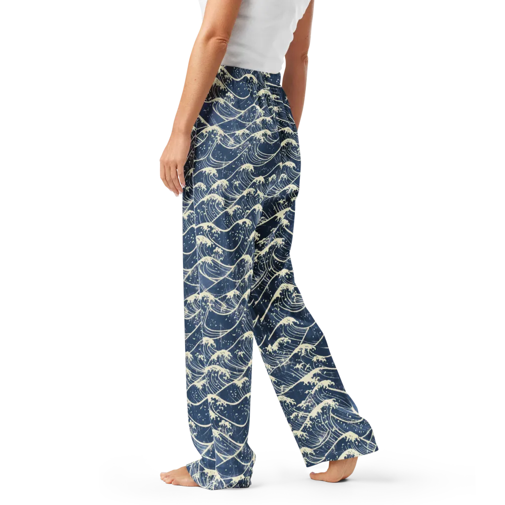Ukiyo Wave on Women's Pajama Pants — Left