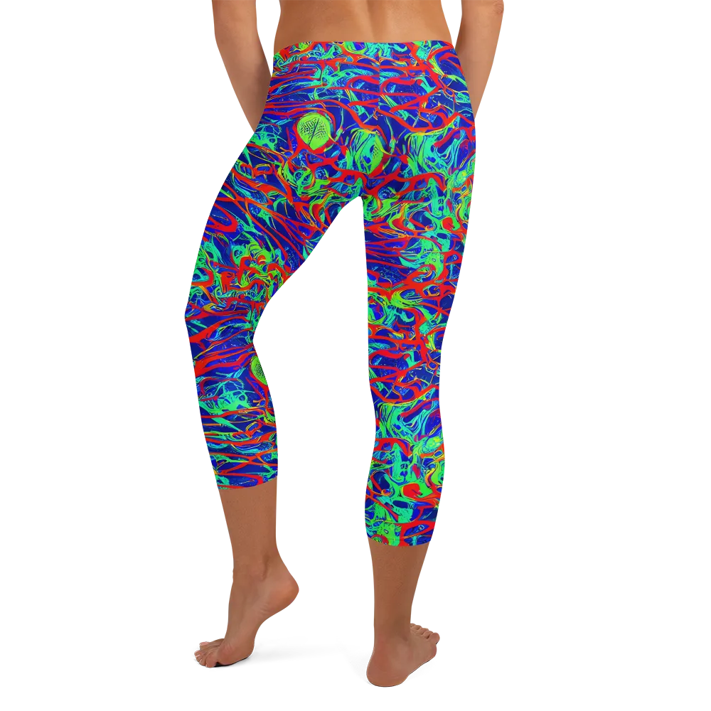 Sonic Fluorescence on Capri Leggings — Back