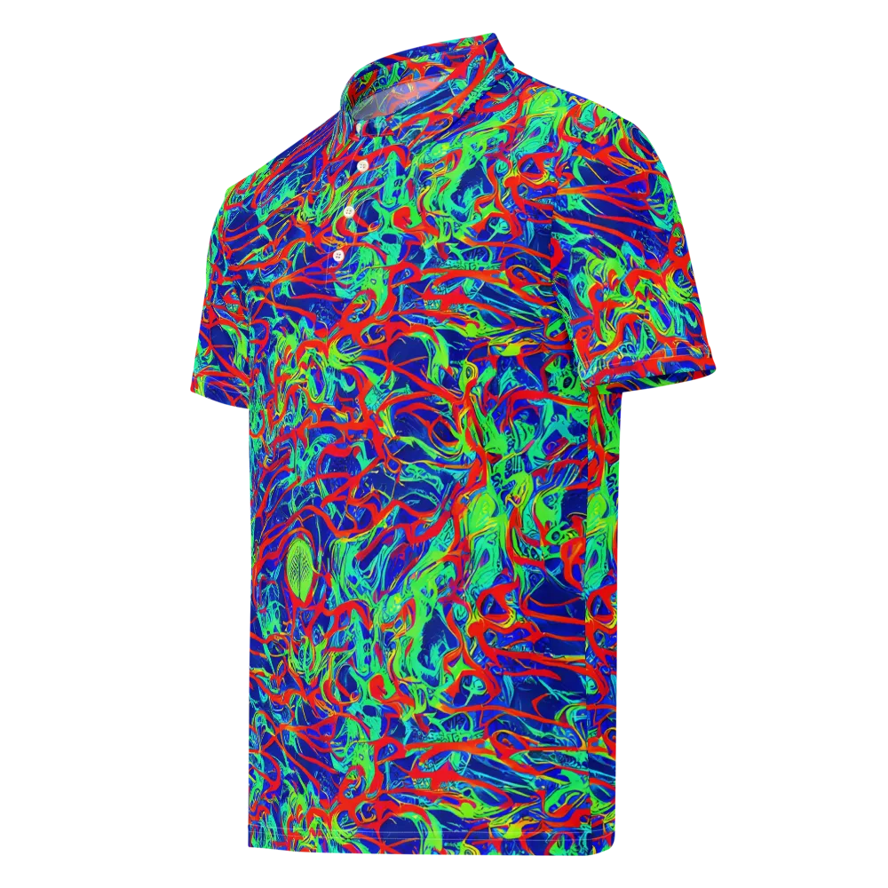 Sonic Fluorescence on Men's Slim Fit Polo Shirt — Left Front
