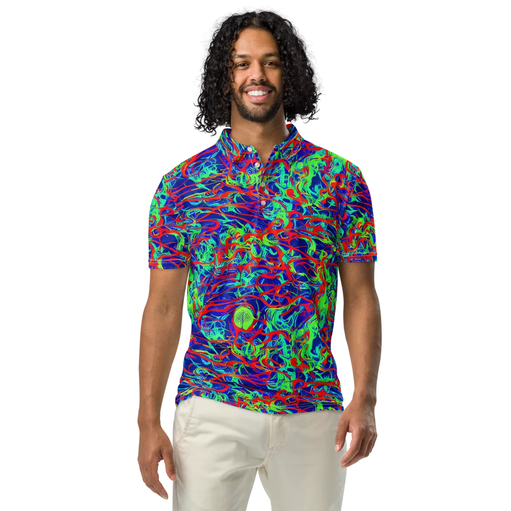 Sonic Fluorescence on Men's Slim Fit Polo Shirt — Front