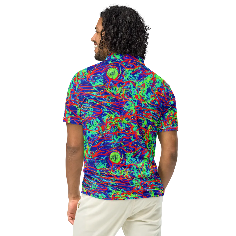 Sonic Fluorescence on Men's Slim Fit Polo Shirt — Back