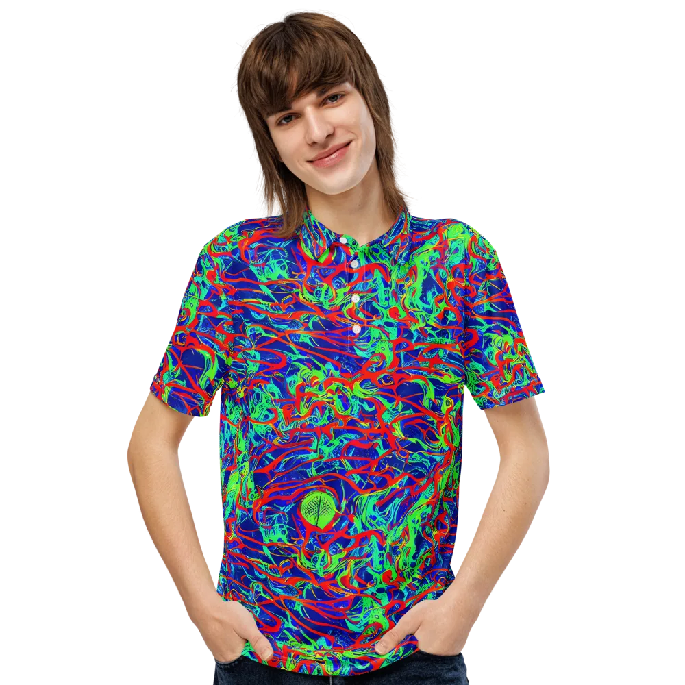 Sonic Fluorescence on Men's Slim Fit Polo Shirt — Front