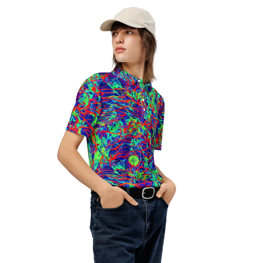 Sonic Fluorescence on Men's Slim Fit Polo Shirt — Right Front