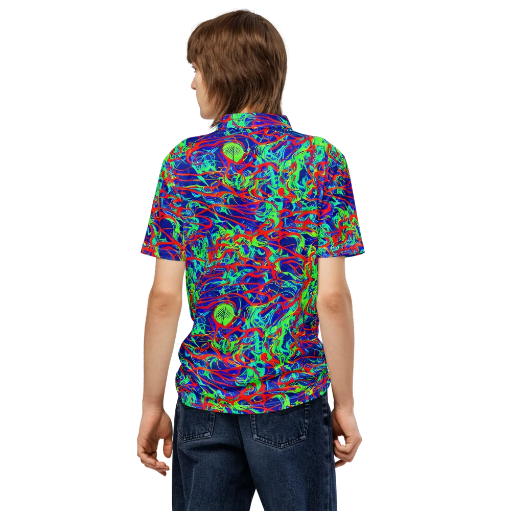 Sonic Fluorescence on Men's Slim Fit Polo Shirt — Back