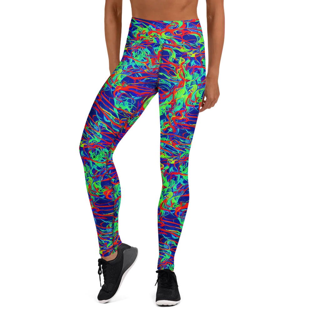 Sonic Fluorescence on Yoga Leggings — Front