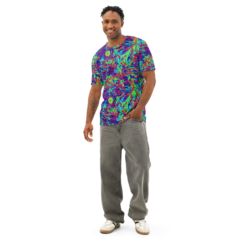 Sonic Fluorescence on Men's Cotton Crew Neck T-Shirt — Front