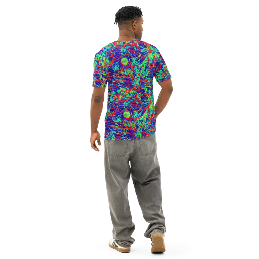 Sonic Fluorescence on Men's Cotton Crew Neck T-Shirt — Back