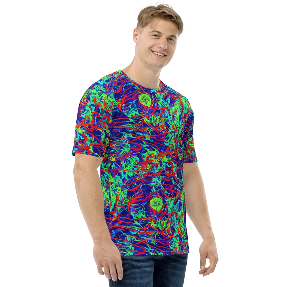 Sonic Fluorescence on Men's Crew Neck T-Shirt — Right