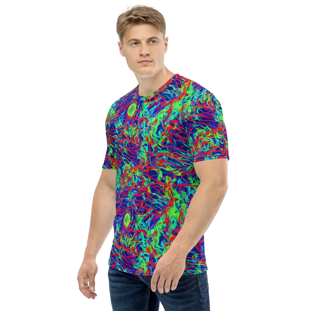 Sonic Fluorescence on Men's Crew Neck T-Shirt — Left