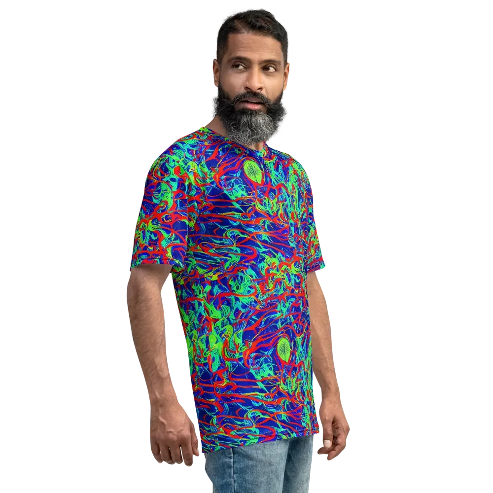 Sonic Fluorescence on Men's Crew Neck T-Shirt — Right