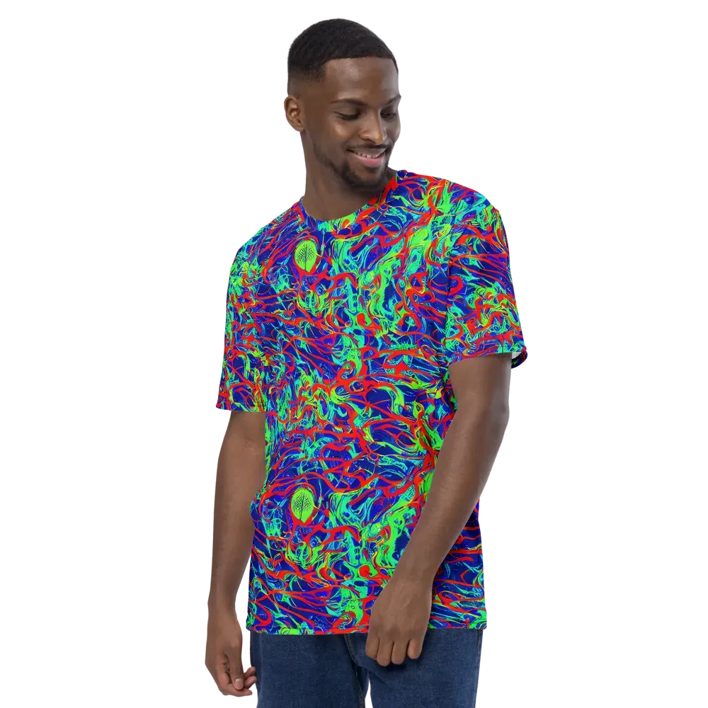 Sonic Fluorescence on Men's Crew Neck T-Shirt — Left
