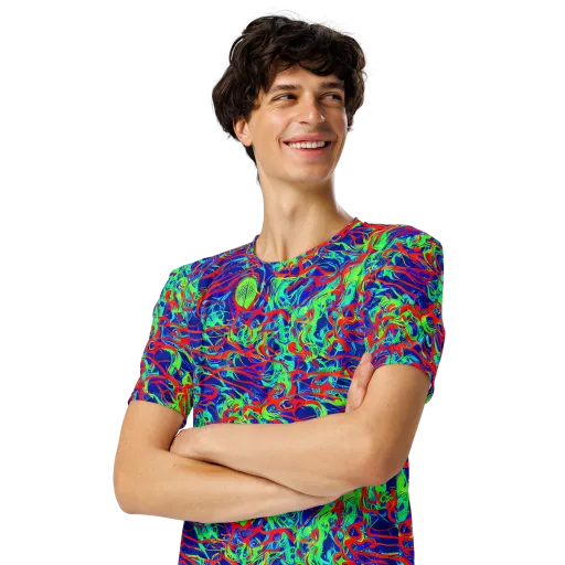 Sonic Fluorescence on a Men's Crew Neck T-Shirt