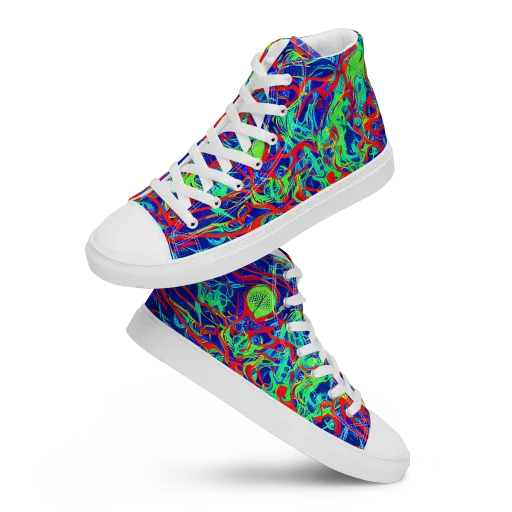 Sonic Fluorescence on a Men's High Top Canvas Shoes