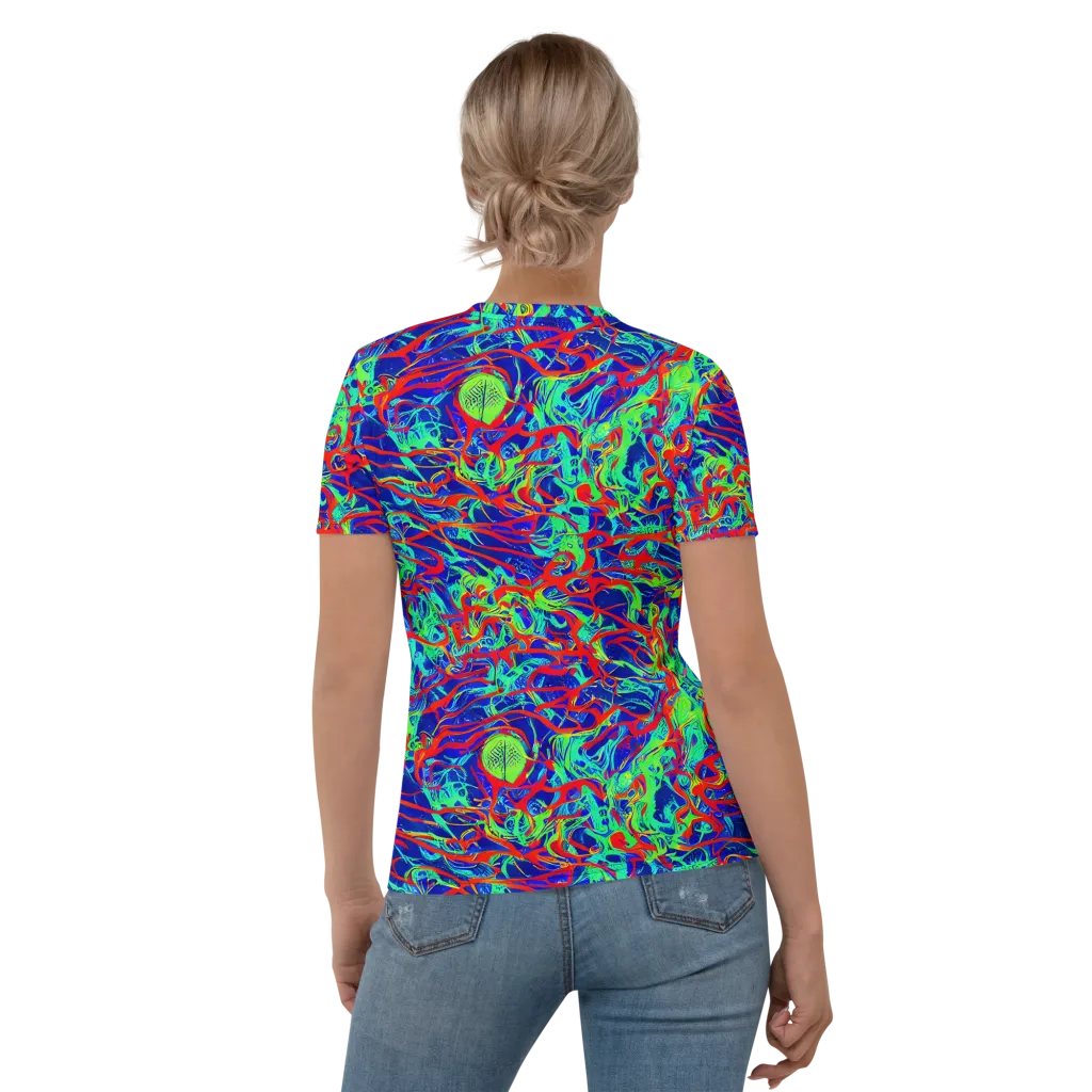 Sonic Fluorescence on Women's Crew Neck T-Shirt — Back