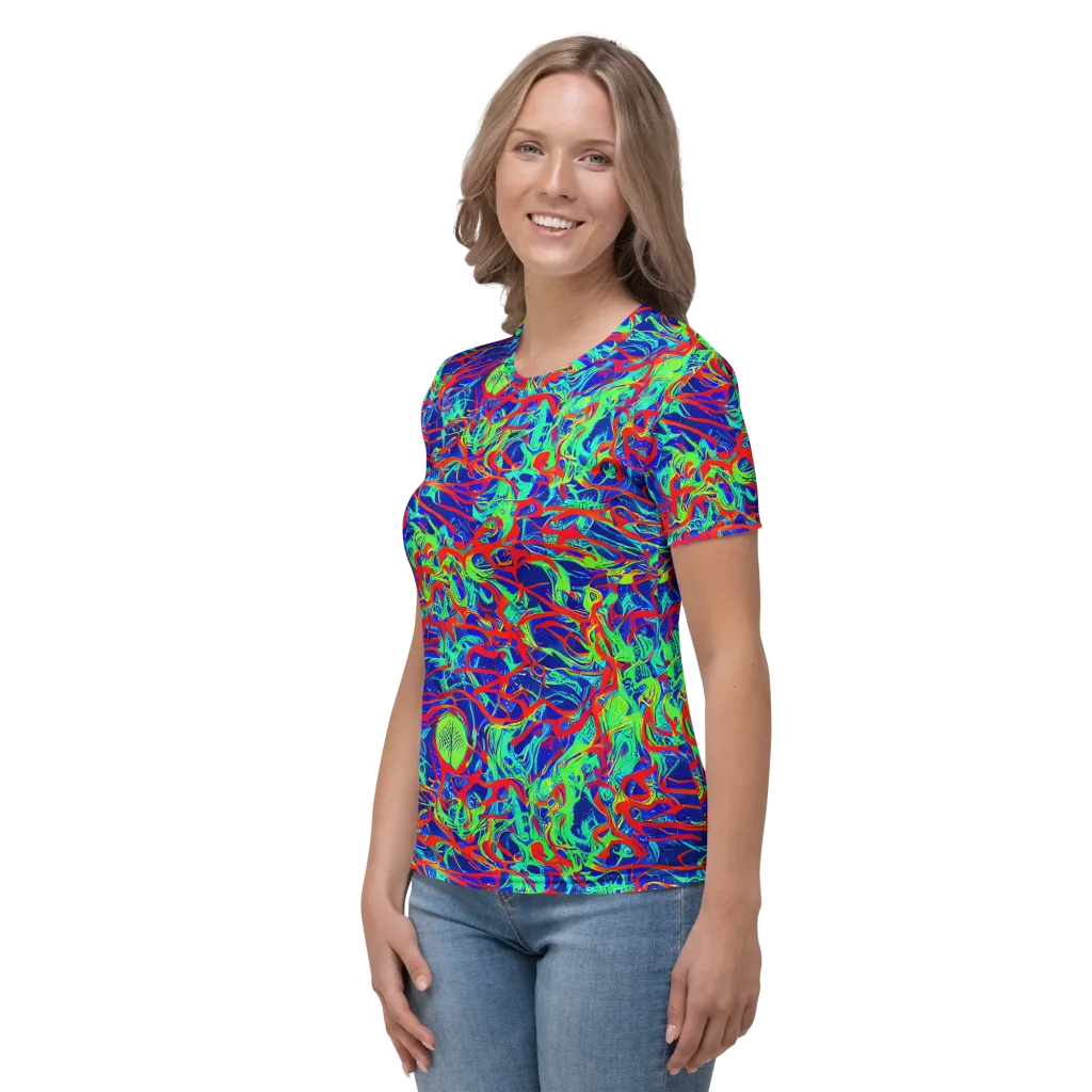 Sonic Fluorescence on Women's Crew Neck T-Shirt — Left