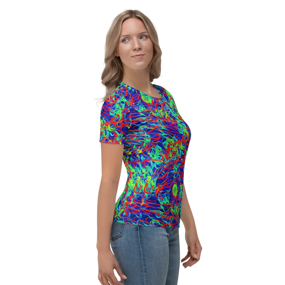 Sonic Fluorescence on Women's Crew Neck T-Shirt — Right
