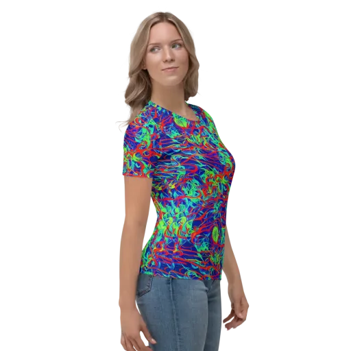 Sonic Fluorescence on a Women's Crew Neck T-Shirt