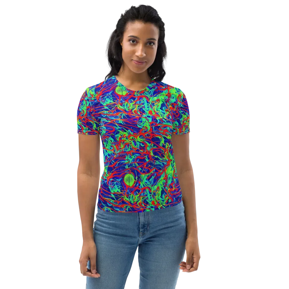 Sonic Fluorescence on Women's Crew Neck T-Shirt — Front