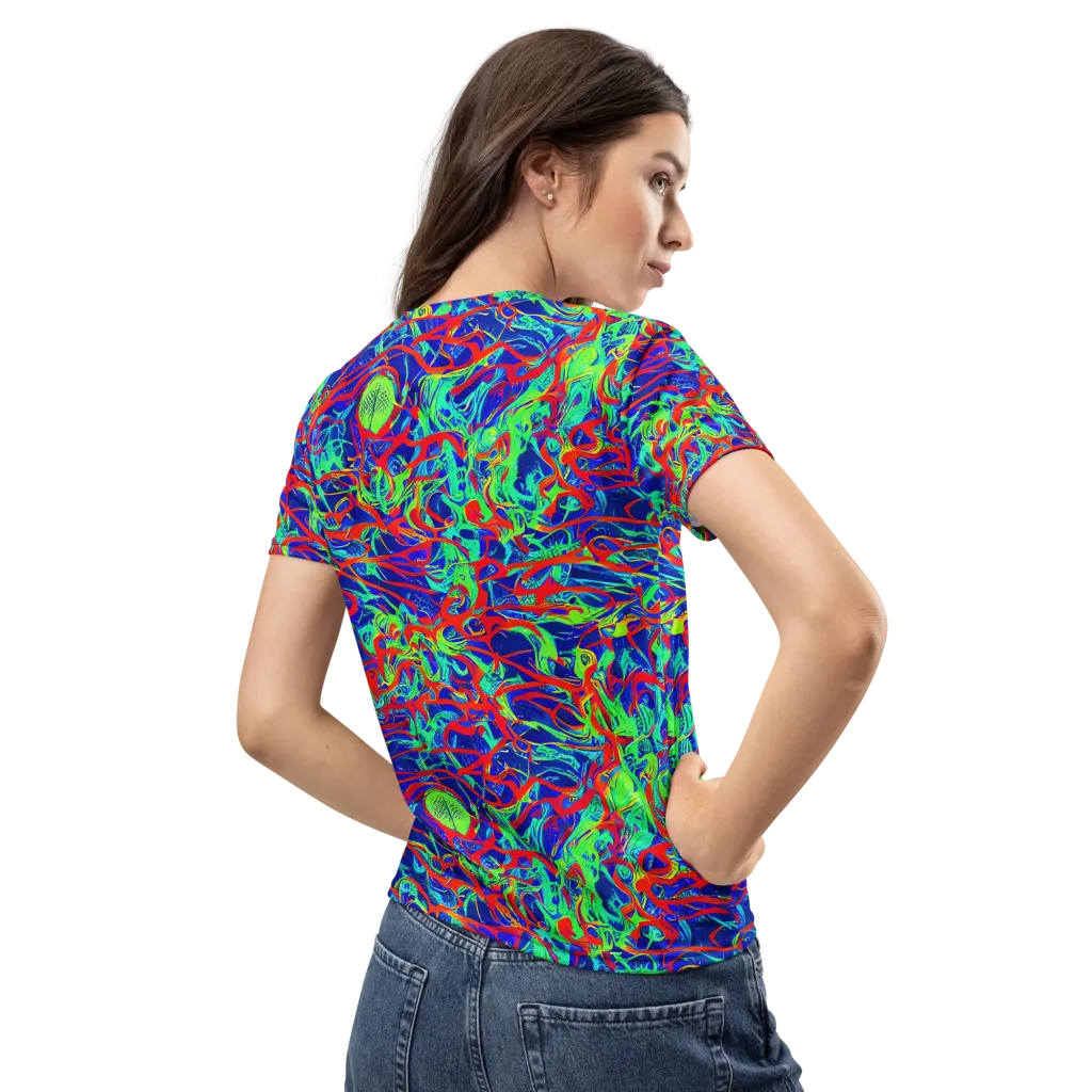 Sonic Fluorescence on Women's Crew Neck T-Shirt — Back
