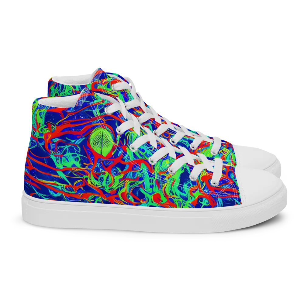 Sonic Fluorescence on Women's High Top Canvas Shoes — Right