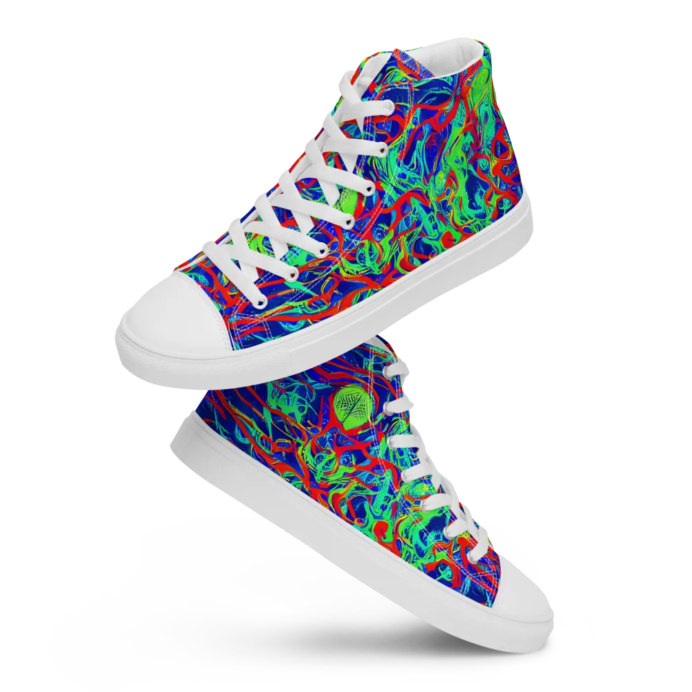 Sonic Fluorescence on Women's High Top Canvas Shoes — Front