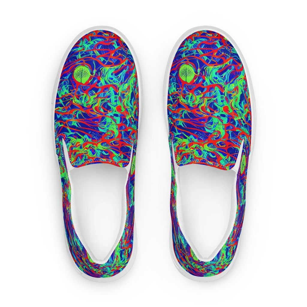 Sonic Fluorescence on Men's Slip-On Canvas Shoes — Front