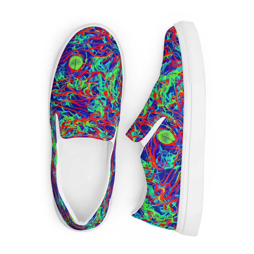 Sonic Fluorescence on Men's Slip-On Canvas Shoes — Front