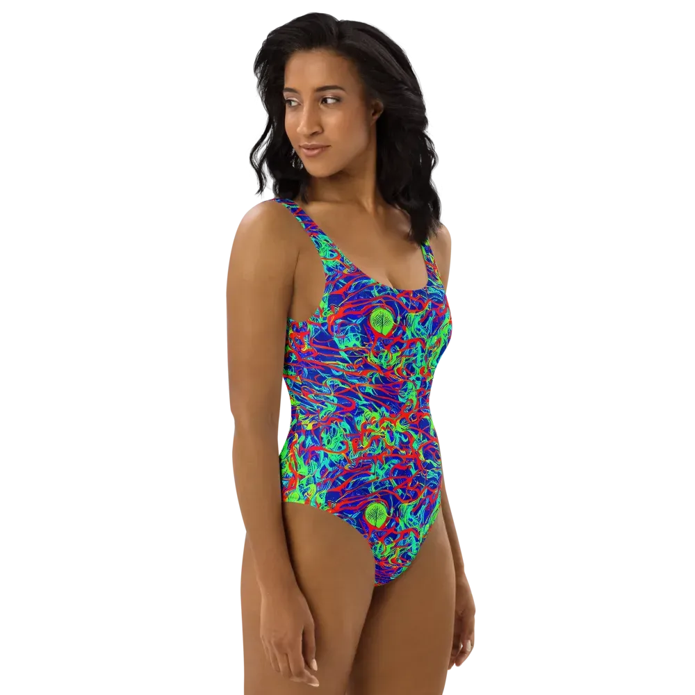 Sonic Fluorescence on One-Piece Swimsuit — Right