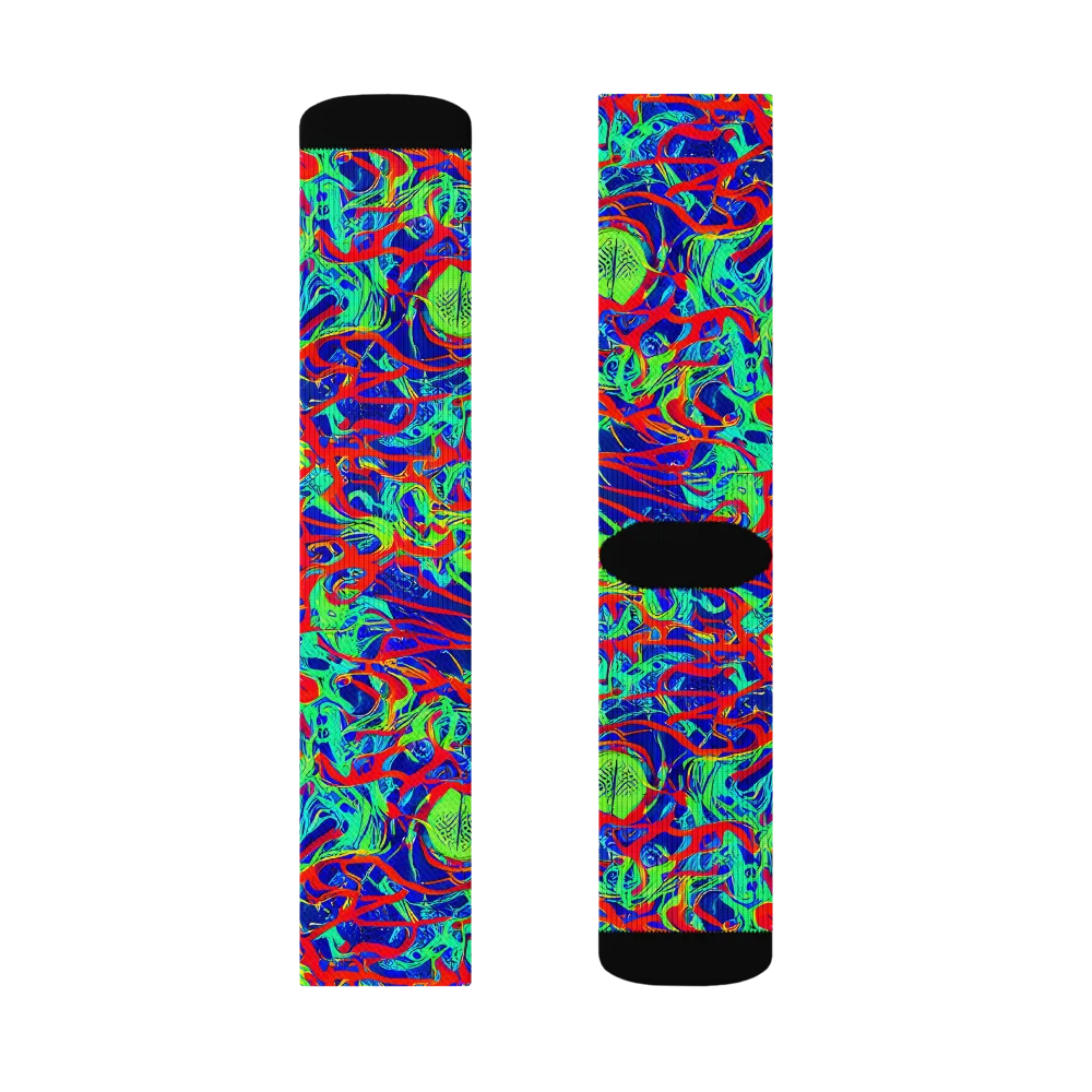 Sonic Fluorescence on Socks — Right Sock