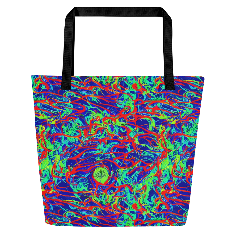 Sonic Fluorescence on Large Tote Bag W/ Pocket — Front