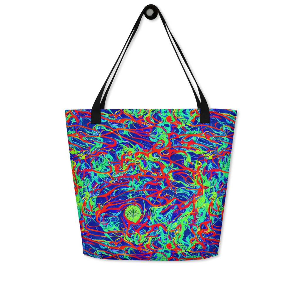 Sonic Fluorescence on Large Tote Bag W/ Pocket — Front