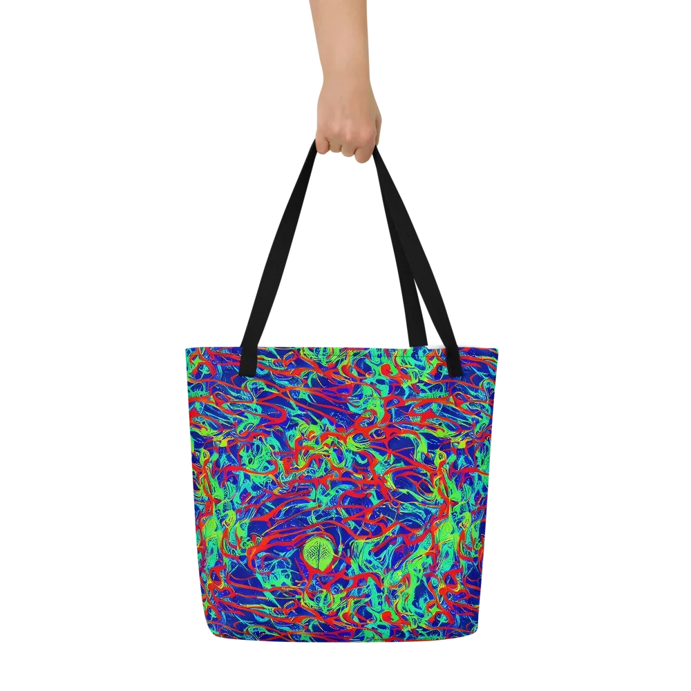 Sonic Fluorescence on Large Tote Bag W/ Pocket — Front