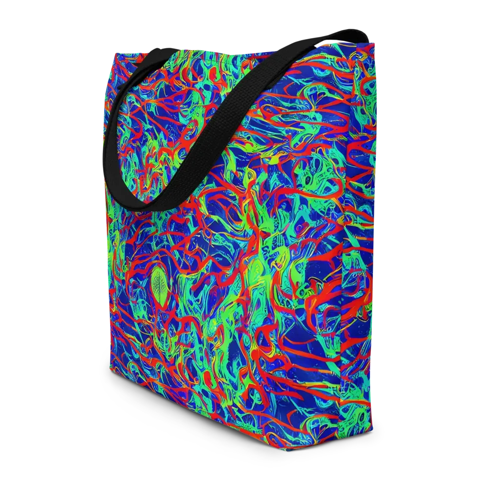 Sonic Fluorescence on Large Tote Bag W/ Pocket — Front