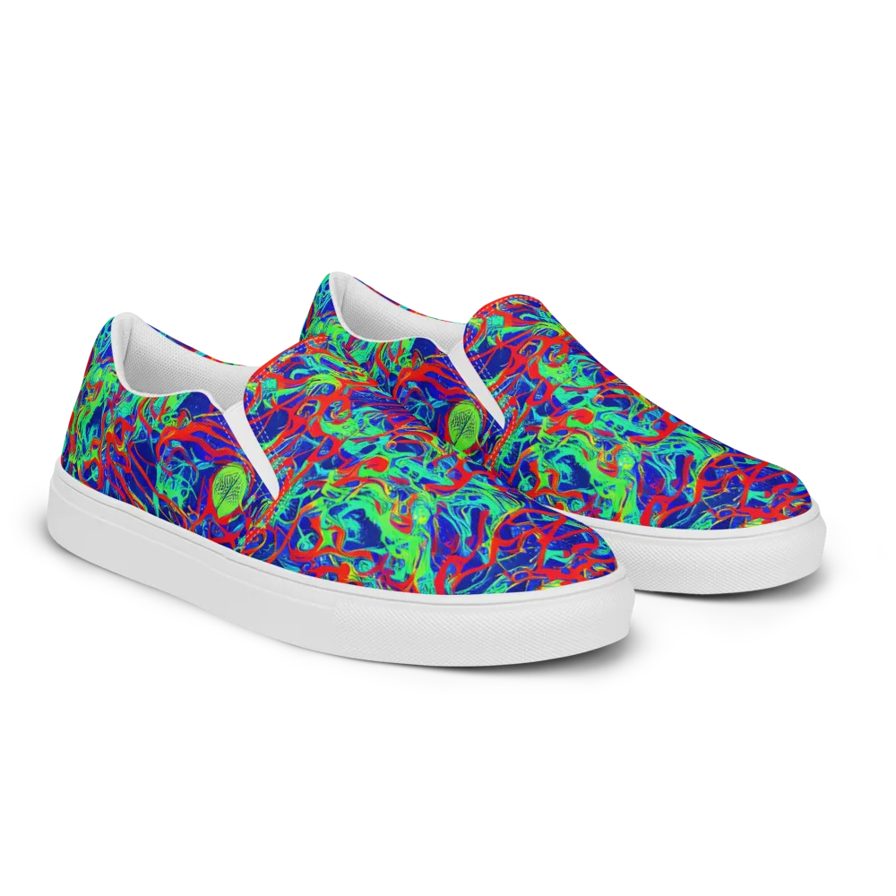 Sonic Fluorescence on Women's Slip-On Canvas Shoes — Right Front
