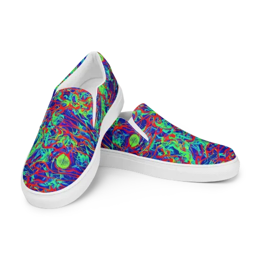 Sonic Fluorescence on a Women's Slip-On Canvas Shoes