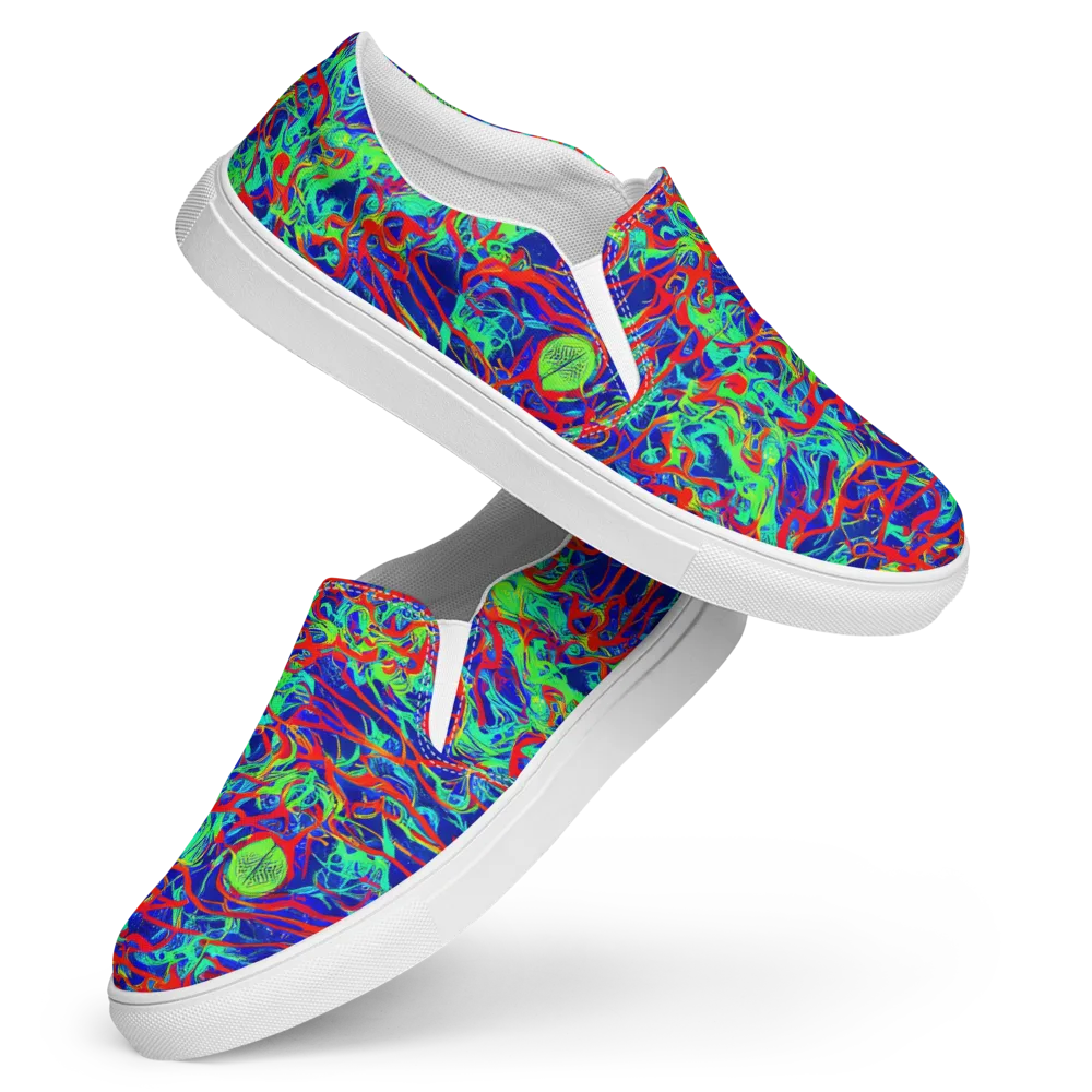 Sonic Fluorescence on Women's Slip-On Canvas Shoes — Front