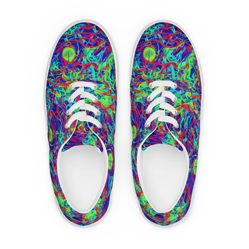 Sonic Fluorescence on Men's Lace-Up Canvas Shoes — Front