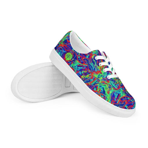 Sonic Fluorescence on a Men's Lace-Up Canvas Shoes