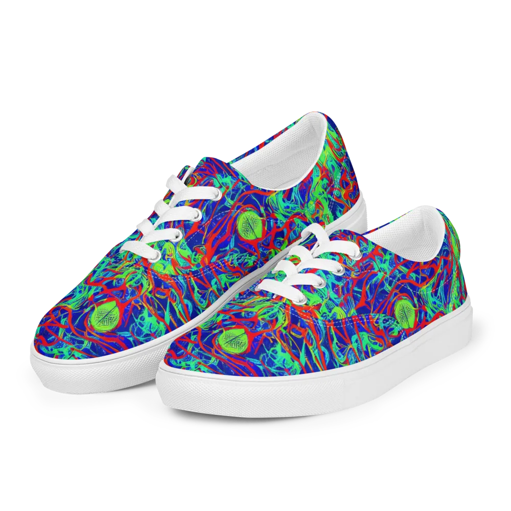 Sonic Fluorescence on Men's Lace-Up Canvas Shoes — Left Front