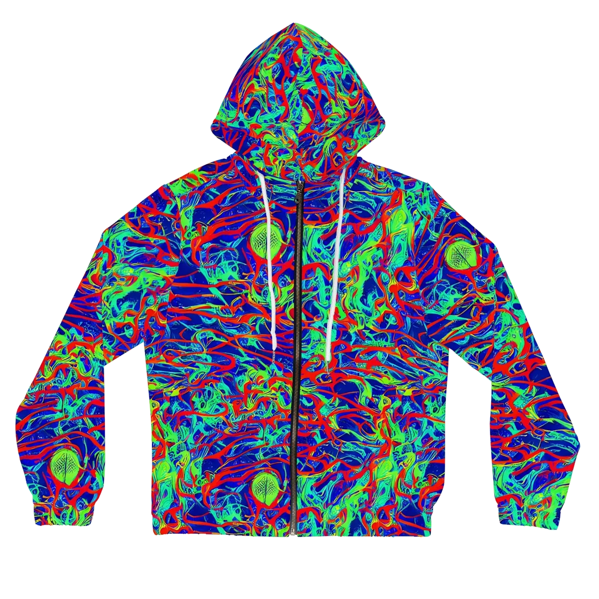 Sonic Fluorescence on Women's Full-Zip Hoodie — Front