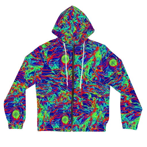 Sonic Fluorescence on a Women's Full-Zip Hoodie